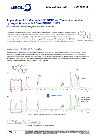 14N decoupled HETCOR for 19F-mediated amide hydrogen bonds with ROYALPROBE™ HFX_nm190011e